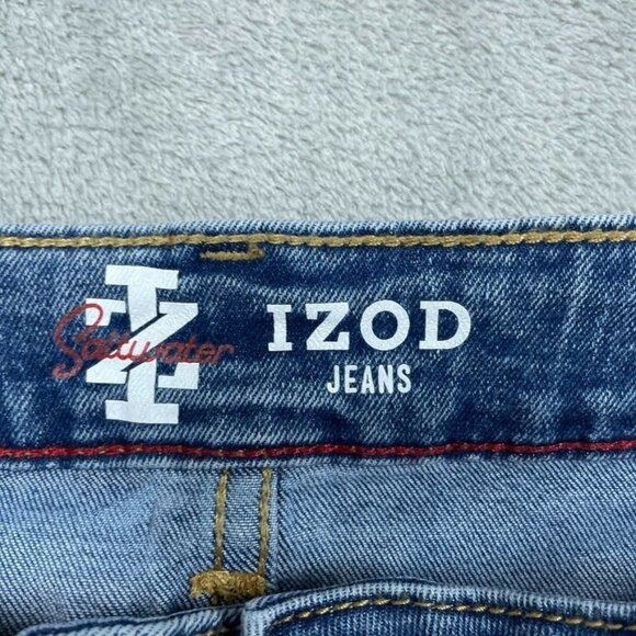 Izod Mens Comfort Stretch Straight Jeans Size 30x29 Medium Wash Denim a0592 - Picture 5 of 10